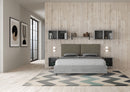 Letto Matrimoniale con Alzata Comoda Struttura Cemento con Cuscini in Similpelle Antea Cappuccino Varie Misure