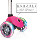 Monopattino a 3 Ruote a LED 3 Altezze Max 50Kg Globber PRIMO Fantasy Lights Up Fiori Rosa