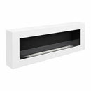 Camino a Bioetanolo a Parete 120x15x41 cm Siena Struttura in Acciaio Bianco 