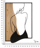Pannello da Muro Beauty Ferro e Wood 60x2x90 cm in Ferro e MDF Nero e Marrone      