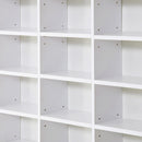 Libreria Porta CD 102x23,5x195 cm con 3 Colonne da 12 Ripiani in MDF Bianco  