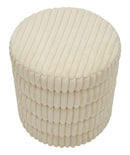 Puff Goteborg Levels Ø41x46 cm in MDF e Spugna e Poliestere Bianco      