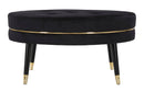 Puff Paris xxl Nero/Oro Ø90x46 cm in Legno e Spugna Nero e Oro