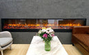 Camino Elettrico da Incasso 50,7x20x300 cm 1500W Effetto Fiamma Sined Etna Nero