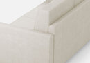 Divano Angolare 6 Posti 281x221x85 cm Karay in Tessuto Latte