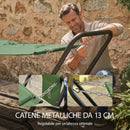 Amaca da Giardino 237x90x92 cm con Supporto Tasca Laterale e Poggiatesta in Metallo e Poliestere Verde Scuro      