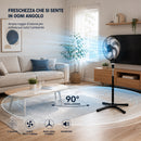 Ventilatore a Piantana 75W con 6 Pale Ø40 cm e Griglia 45 cm 3 Velocità Nero      