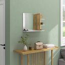 Specchio da Bagno 45x15x58,5cm con Ripiani e Mensole in MDF Bianco  