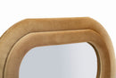 Specchio da Muro Emily Velluto Oro 60x6x160 cm in MDF e Poliestere e Specchio Oro      