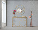 Specchio Arc Glam 80x3,5x80 cm in Ferro e Specchio e MDF Oro      