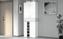 Armadio Scarpiera 4 Ante e 1 Ripiano a Ribalta 76x35x200 cm Savona 4A 1R Bianco Opaco/Larice Bianco  
