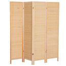 Separé 4 Pannelli in Bambù e Legno Naturale 180x180x2 cm 