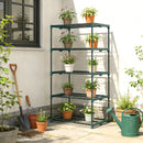 Portapiante a 5 Livelli Aperti 67x49x138 cm in Acciaio e Plastica Verde Scuro      