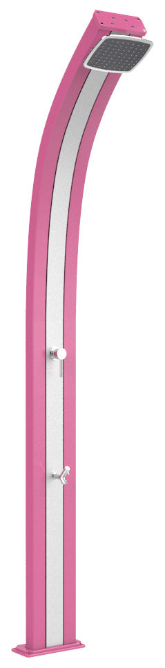 acquista Doccia da Esterno Giardino Miscelatore e Lavapiedi Arkema Spring Fascia Inox Fuxia