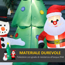 Albero di Natale Gonfiabile H185 cm con Pupazzo di Neve e Babbo Natale