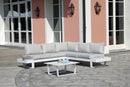Set Salotto da Giardino in Alluminio Divano Angolare e Tavolino Vorghini Corner Bergen