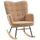 Poltrona a Dondolo Imbottita Rivestimento Bouclé 71x98x101 cm Marrone