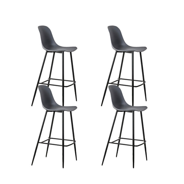 prezzo Set 4 Sgabelli 47x37xH103 cm in Polipropilene e Metallo Frida Grigio Scuro