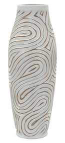 Vaso Resina Oblix Ø18,5x50 cm in Resina Bianco effetto lavato      