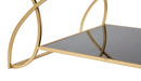 Tavolo da Caffé Sunshine 110x60x45 cm in Ferro e Specchio Oro e Nero
