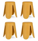 Set 4 Sgabelli  Ø37x47 cm in Similpelle Imogen Senape