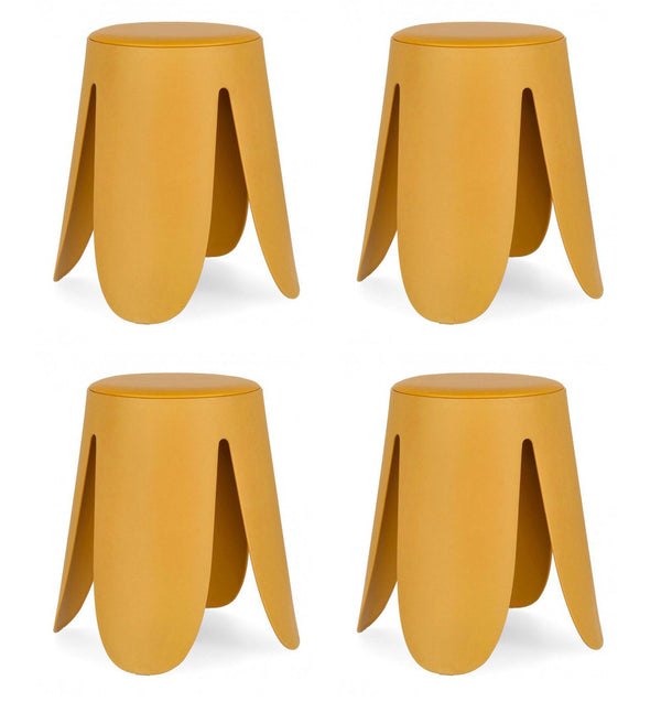 sconto Set 4 Sgabelli Ø37x47 cm in Similpelle Imogen Senape