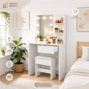 Toeletta Trucco con Sgabello 80x40x140 cm Postazione Makeup con Luci LED Bianca      