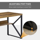 Scrivania da Ufficio Moderna 140x60x76 cm con Mensola e Gambe a K Nero Marrone