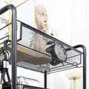 Carrello da Cucina Salvaspazio a 5 Livelli con Cestini a Rete 45x26,5x106 cm in Acciaio Nero