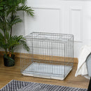 Gabbia Trasportino per Cani Gatti 61x43x53 cm Pieghevole in Metallo 