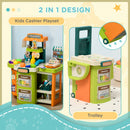 Supermercato Giocattolo per Bambini 52x29x61 cm con Cassa e Accessori Verde e Arancione