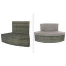 Vasca Idromassaggio Piscina Spa Ottavia Completa Set 5 Mobili 305x249x70 cm in PVC e Rattan Grigio e Marrone