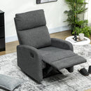 Poltrona Relax con Reclinazione Manuale 145° 69x91x101 cm Rivestimento in Ciniglia Grigio   