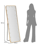 Specchio da Terra LED Hollywood Rett, 50x5x160 cm in Alluminio e Specchio Oro      