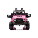 Macchina Elettrica per Bambini Fuoristrada Toyota Fj Cruiser 12V Telecomando Ruote in Gomma e Sedile in Pelle Rosa