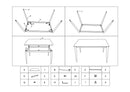 Tavolo da Pranzo Josh 138x78x76 cm in Metallo e Ceramica Nero e Bianco      
