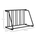 Rastrelliera Portabiciclette a 3 Posti da Esterno 114x58x75cm Nero