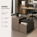 Set 3 Pezzi Tavolini Caffe Rettangolare a Incastro in Legno MDF Moka e Antracite     