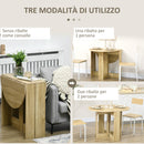 Tavolo Pieghevole Salvaspazio 104x76x73,7 cm 2 Ribalte Rovere  