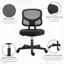 Sedia Poltrona Operativa da Ufficio 45x45x78-88 cm in Nylon e Rete Nera