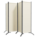 Paravento da Esterno e Interno a 4 Pannelli Pieghevole 221x50x172cm Crema