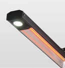 Stufa Elettrica ad infrarossi da Esterno 50x25x200 cm in Fibra di Carbonio con Luce Led Skyline Bianco Latte
