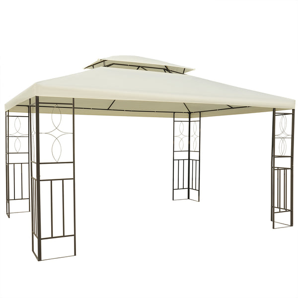 acquista Gazebo da Giardino 300x400x270 cm Struttura in Metallo Telo Impermeabile Color Crema