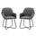 Set 2 Sedie Imbottite 60x56,5x85 cm in Similpelle Grigie