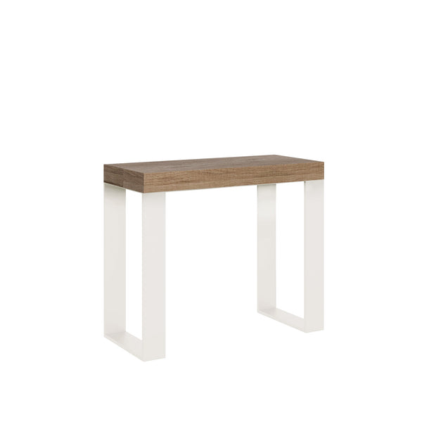 Consolle Allungabile 90-300x40x77 cm Tecno Quercia Natura telaio Bianco acquista