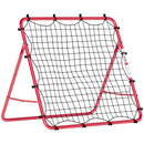 Rete Rebounder per Calcio 103x72x89 cm 5 Angolazioni Regolabili Telaio in Acciaio Rosso      