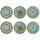 Set 6 Sottobicchieri Ø10 cm  in Ceramica VdE Tivoli 1996 Scilla