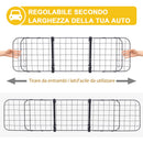 Barriera Divisore di Protezione Macchina per Cani Regolabile 91-145x30 cm 