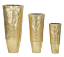 Porta Vasi Goldely Tris Ø50,8x114,9 cm - Ø40x92,7 cm - Ø29,8x70,5 cm in Ferro Oro      