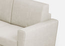 Divano Angolare 7 Posti 288x288x85 cm Yasel in Tessuto Latte